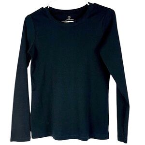 Land's End shaped crew neck long sleeve popover tee Sz XS